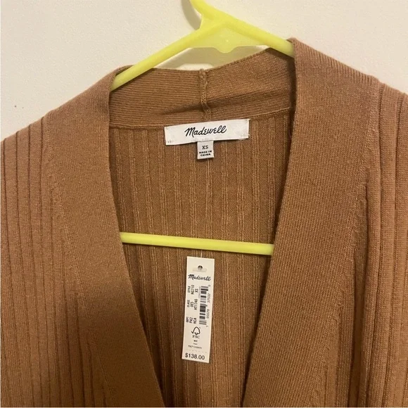 Madewell Duster Cardigan Sweater Camel XS NWT - Picture 4 of 6